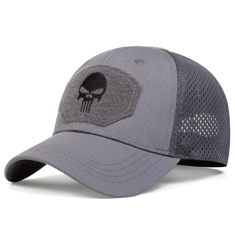 Alr™ Skull Punisher Adjustable Snapback Baseball Cap, Gray