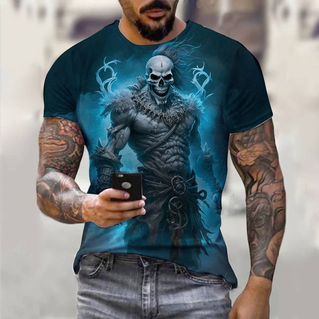 Alr™ Men's 3D Short Sleeves Skull Print Shirt