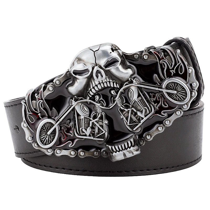 ALR™ Fire Skull Heavy Leather Belt