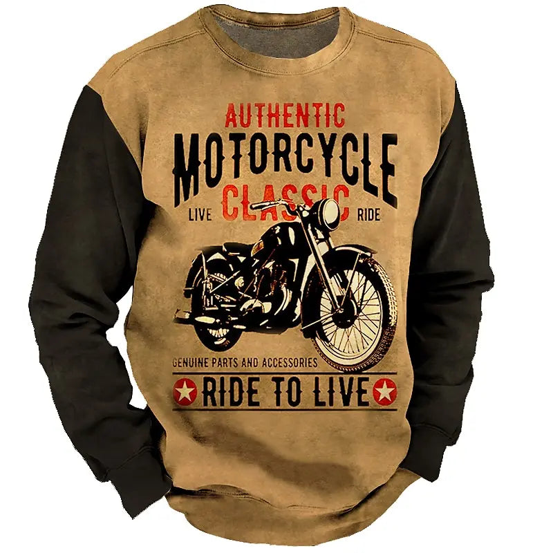 Alr™ Men's Motorcycle Print Long Sleeve T-Shirt