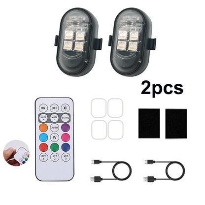 Motorcycle LED Lights - Wireless Strobe Car Remote RGB