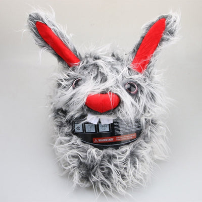 Cool Motorcycle Helmet Cover - Gray Bunny