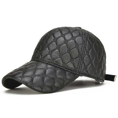 2025 Spring Genuine Sheepskin Leather 55-61CM Black Baseball Caps For Man Casual Street Gf Gorras Dad Hat
