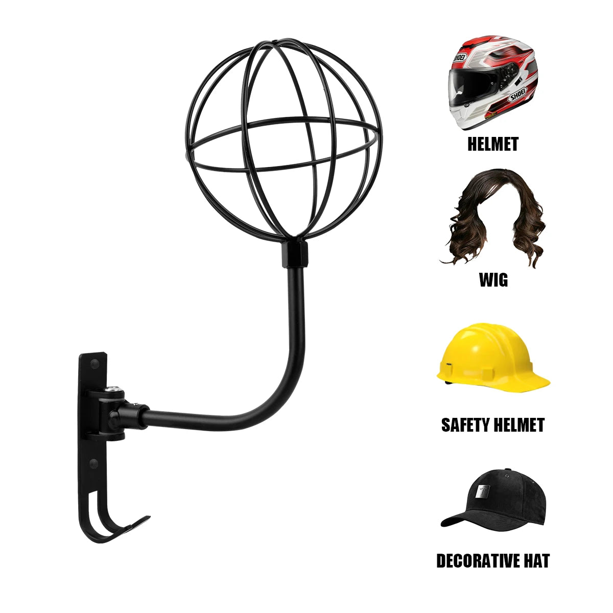 Alr™ Motorcycle Helmet Rack with Rotating Hook