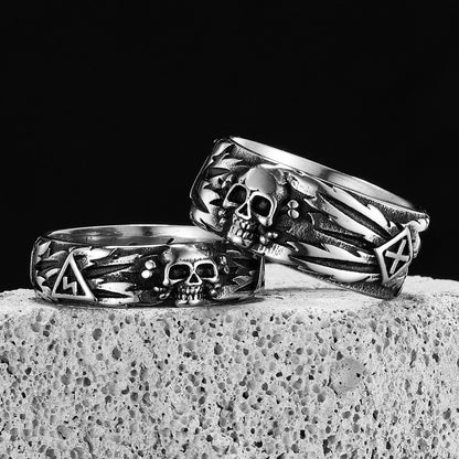 Stainless Steel Biker Ring - Domineering Skull Devil Rings Jewelry