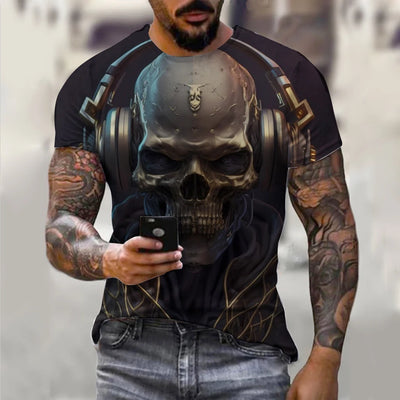 Alr™ Men's 3D Short Sleeves Skull Print Shirt