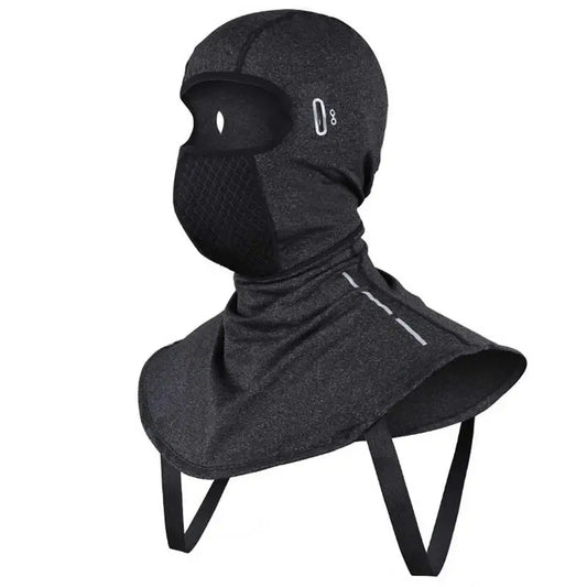 Meet the ALR™ Winter Balaclava Neck Warmer, a versatile black winter accessory with a mesh mouth area and adjustable straps, ideal for outdoor sports. It also functions as a neck warmer, ensuring warmth and comfort in cold conditions.
