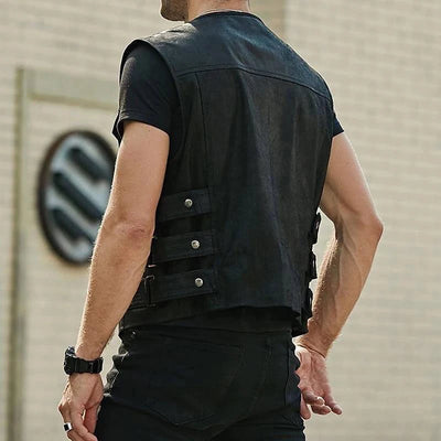 Alr™ Men's PU Leather Slim Motorcycle Vest