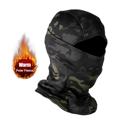 Explore the ALR™ Winter Fleece Warm Camouflage Balaclava with a dynamic flame graphic, offering outstanding cold resistance and thermal comfort for outdoor adventures.