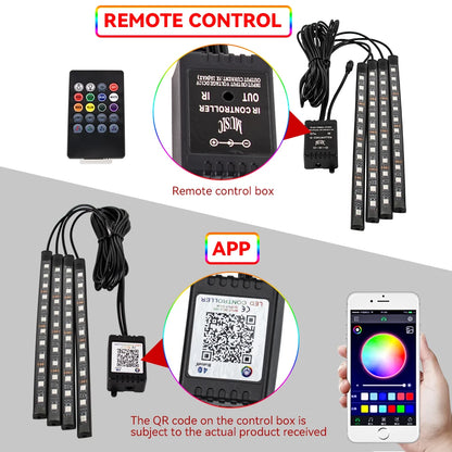 Motorcycle LED Lights - RGB Underglow Kit App Remote