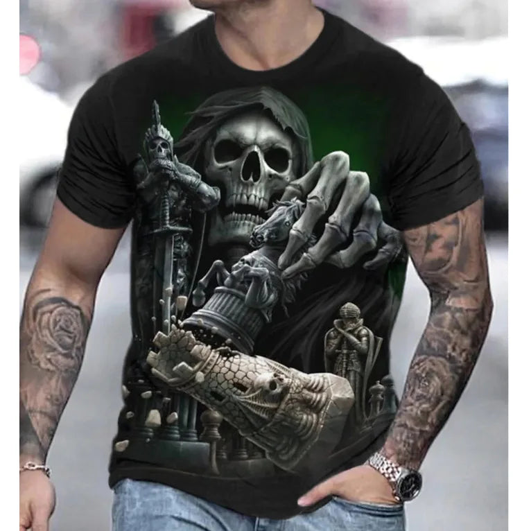 Alr™ Men's 3D Short Sleeves Skull Print Shirt