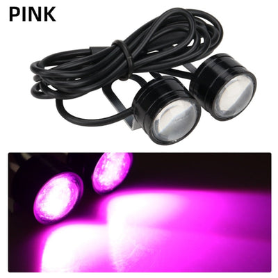 A pair of Motorcycle Strobe LED Driving Lights with a black cord that enhance safety and visibility for motorcycles.