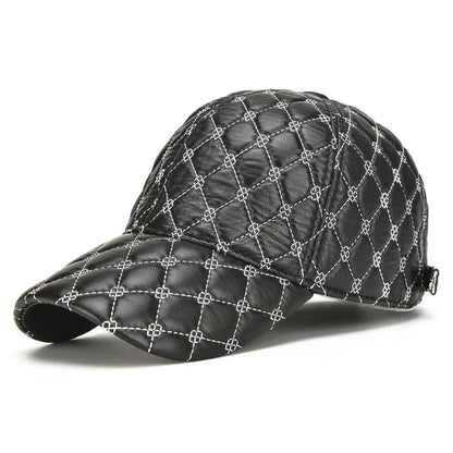 2025 Spring Genuine Sheepskin Leather 55-61CM Black Baseball Caps For Man Casual Street Gf Gorras Dad Hat