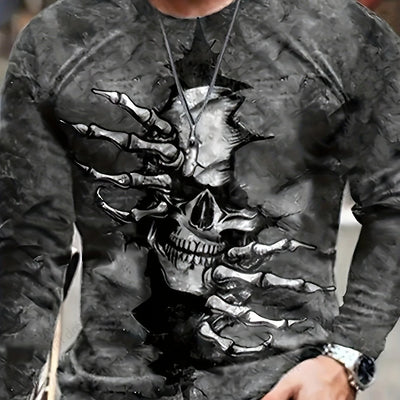 Alr™ Men's 3D Long Sleeves Skull Print Shirt