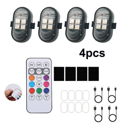 Motorcycle LED Lights - Wireless Strobe Car Remote RGB