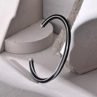 ALR™ Black Enamel Mobius Open Bangle