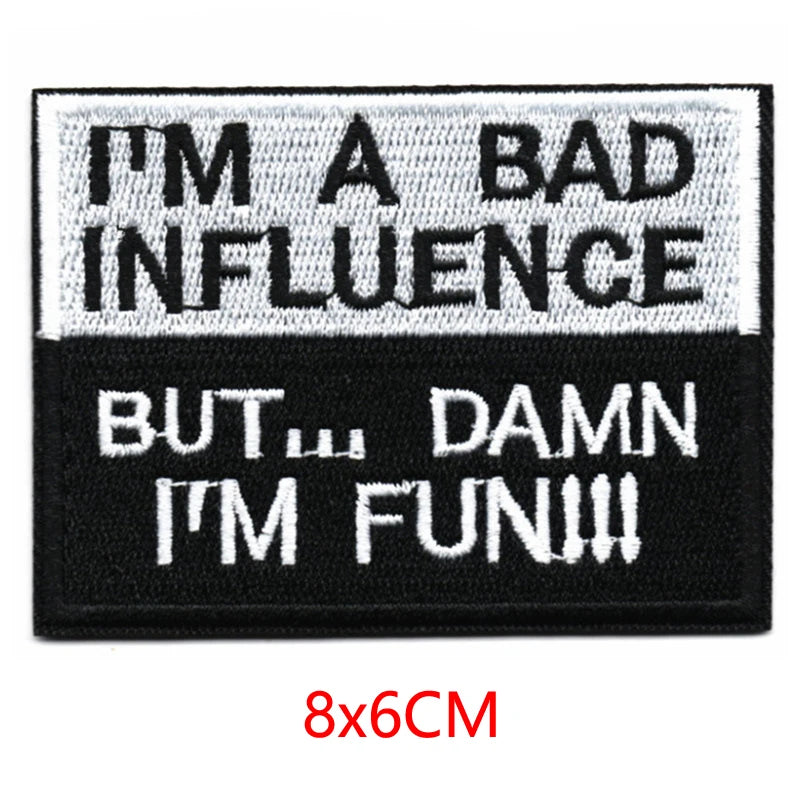 Alr™ Embroidered Iron-On Patch, I'm A Bad Influence