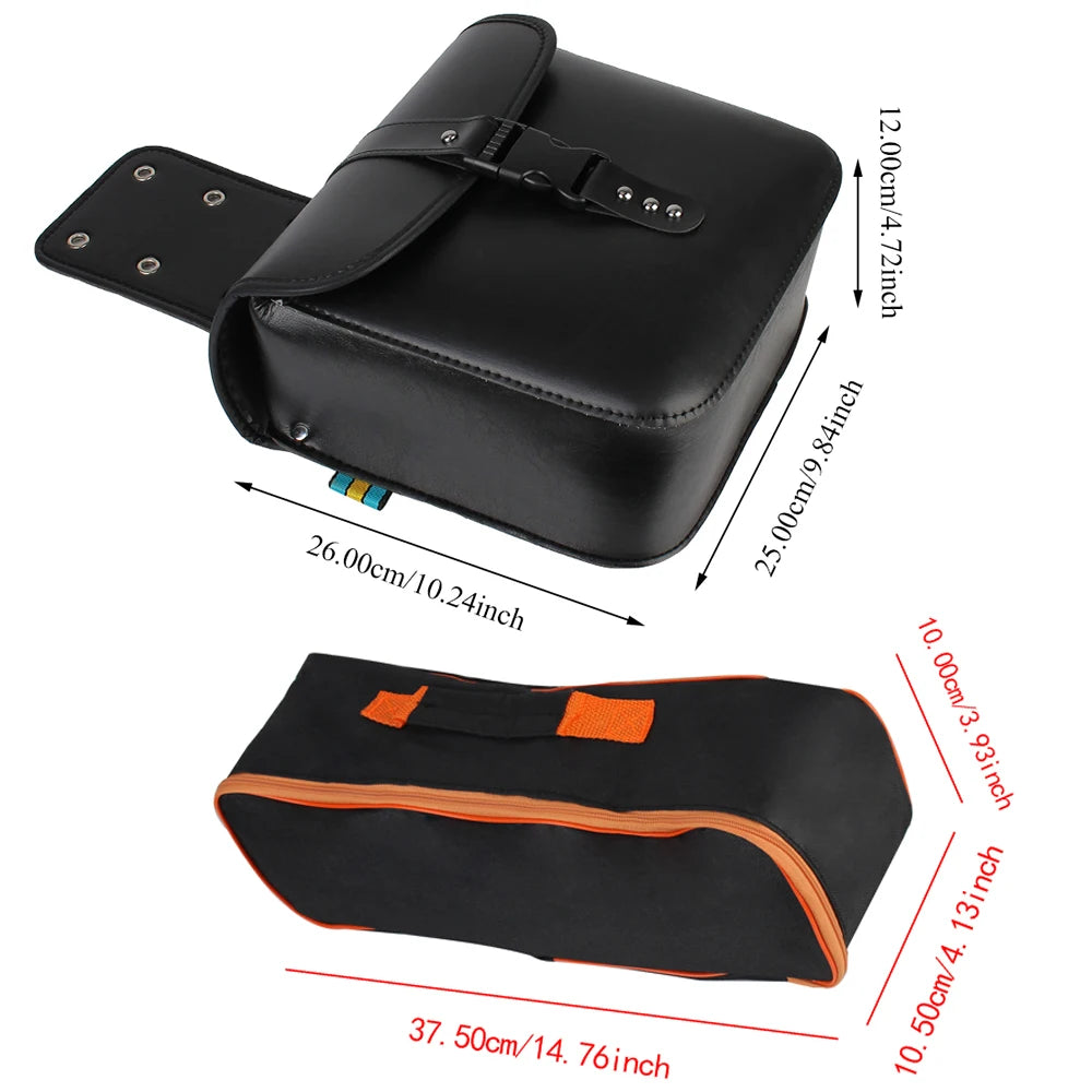 Leather Motorcycle Bag - Retro Saddle Pouch Vintage Storage