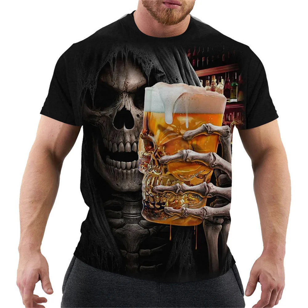 Alr™ Men's 3D Short Sleeves Skull Print Shirt