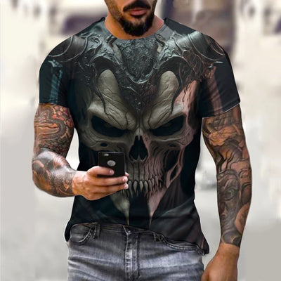 Alr™ Men's 3D Short Sleeves Skull Print Shirt