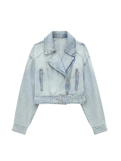 Alr™ Women's Biker Denim Jacket – Chic Loose Streetwear