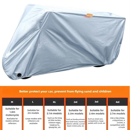 Waterproof Motorcycle Cover - Heavy Duty Universal Sun Rain Dust
