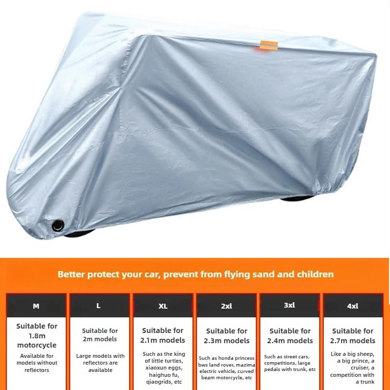 Waterproof Motorcycle Cover - Thick Universal Outdoor All Weather