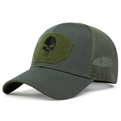 Alr™ Skull Punisher Adjustable Snapback Baseball Cap, Army Green