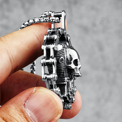 ALR™ Retro Skull Engine Necklace