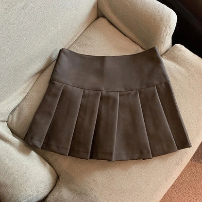 Alr™ Women's High-Waist Pleated Leather Mini Skirt
