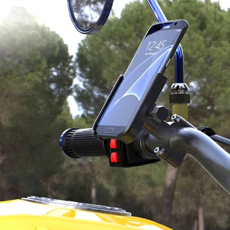 Motorcycle Phone Holder - Bicycle GPS Bracket Stand Mirror