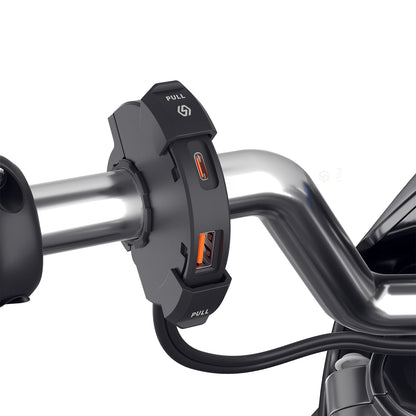 QC3.0 PD Motorcycle USB Type c Charger 30W IP65 Waterproof Handlebar Mounting Br
