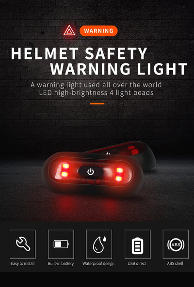 Waterproof Motorcycle Helmet Warning Light