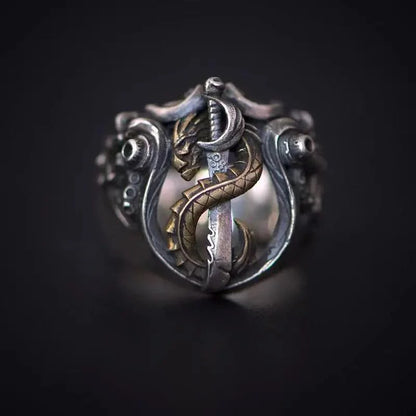 Personalized Index Finger Ring Male Jewelry Adjustable Fashion 925 Silver Ring For Men Snake Design Hollow Lines Accessories