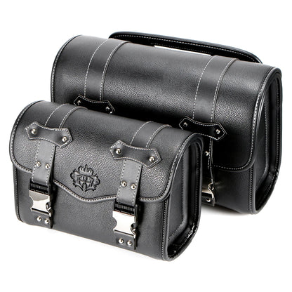 Leather Motorcycle Bag - Fork Saddlebag Universal PU Tool