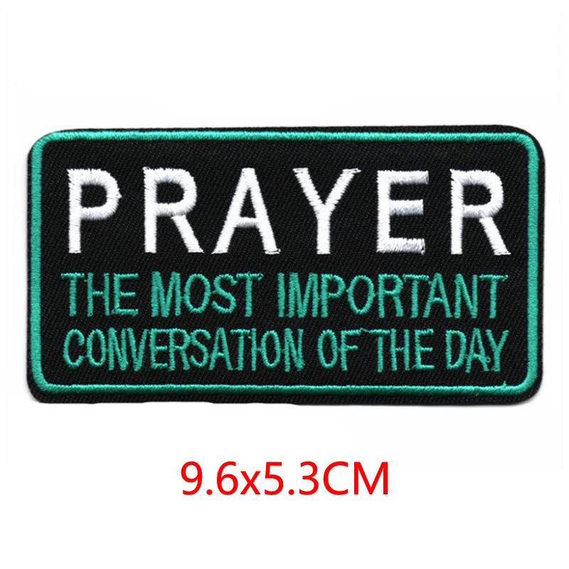 Alr™ Embroidered Iron-On Patch, Prayer