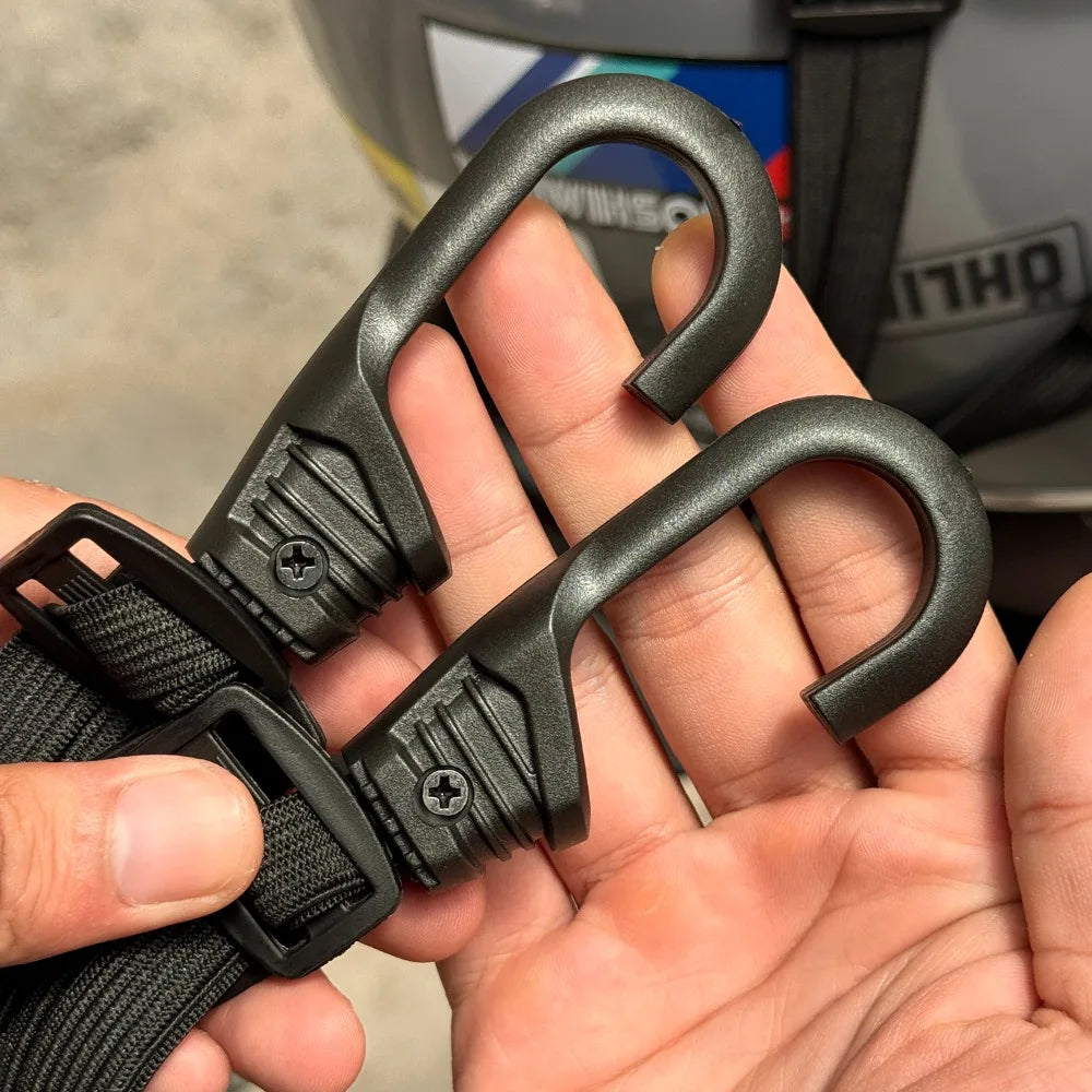 Motorcycle Tie-Down Straps - Universal Elastic Strap with Hooks 4-Claw