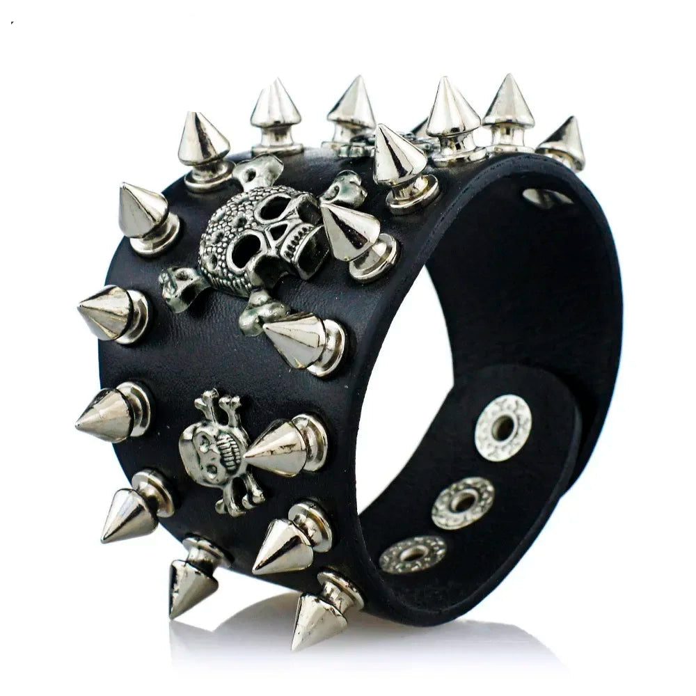 ALR™ Rivet Gothic Skeleton Skull Biker Bracelet