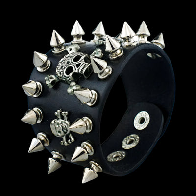 ALR™ Rivet Gothic Skeleton Skull Biker Bracelet