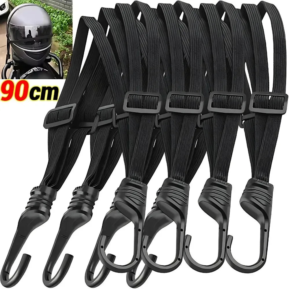 Motorcycle Tie-Down Straps - Universal Elastic Strap with Hooks 4-Claw
