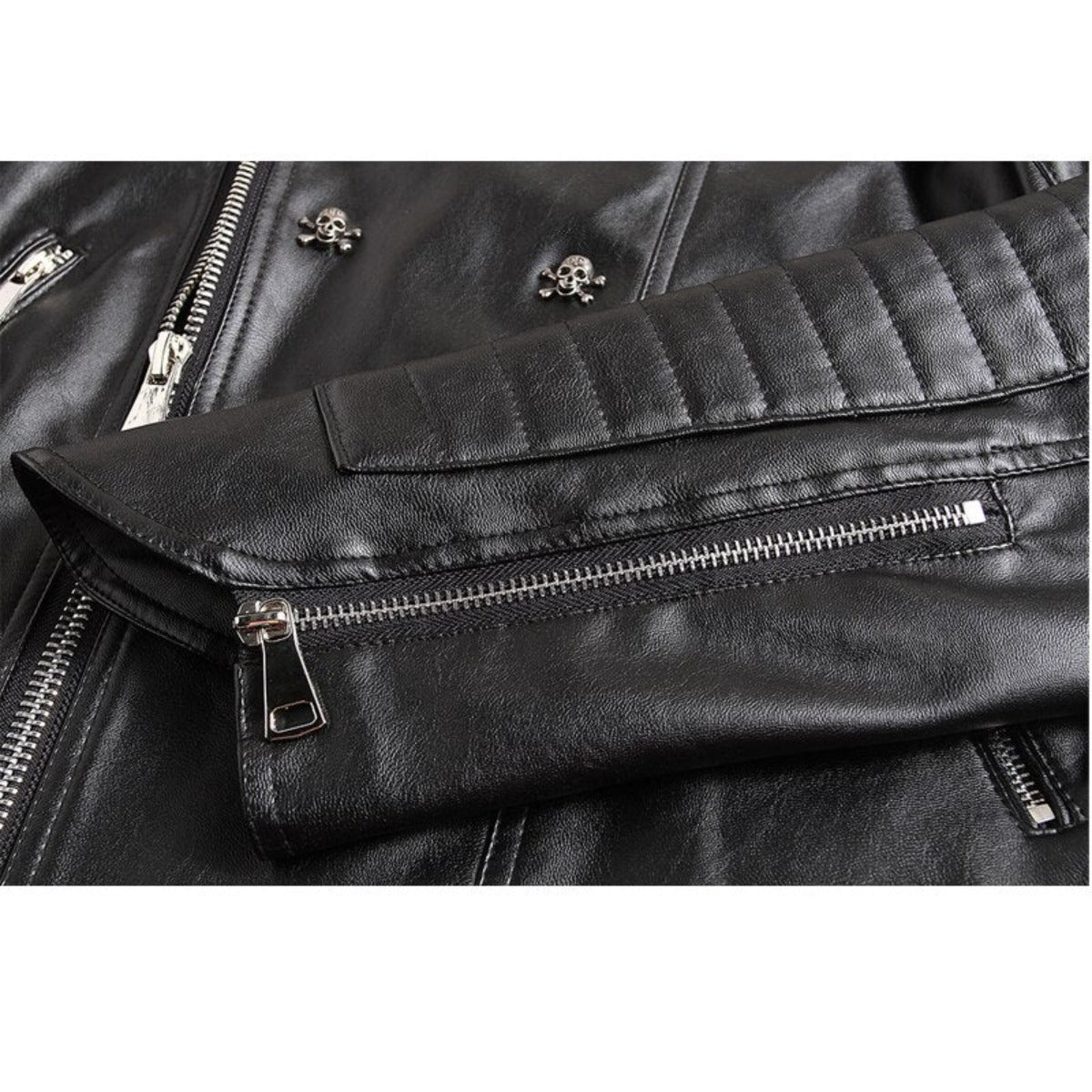 Men's Skull Punk Style Faux Leather Jacket