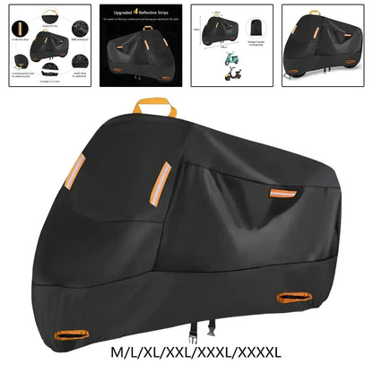 Waterproof Motorcycle Cover - All Season Silver Black Sun