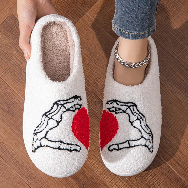 ALR™  Skull Hand Love Heart Slippers