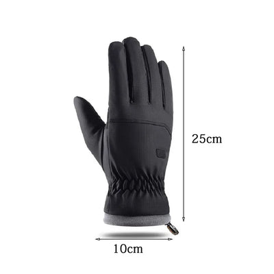 The ALR™ Winter Cold-proof Gloves are men's gloves crafted from high-quality polyester, featuring a sleek black design with dimensions of 25 cm in length and 10 cm in width.