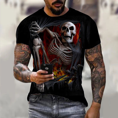 Alr™ Men's 3D Short Sleeves Skull Print Shirt