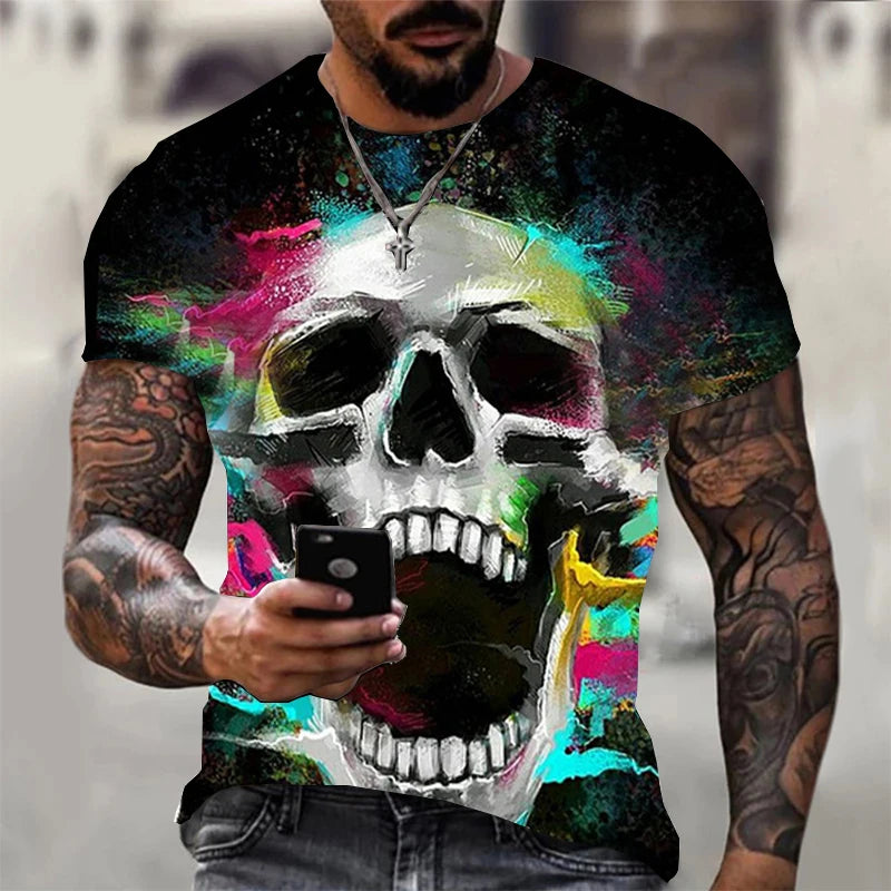 Alr™ Men's 3D Short Sleeves Skull Print Shirt