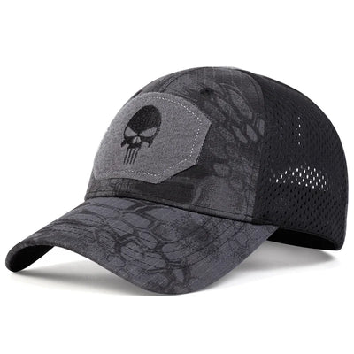 Alr™ Skull Punisher Adjustable Snapback Baseball Cap, Camo/Gray