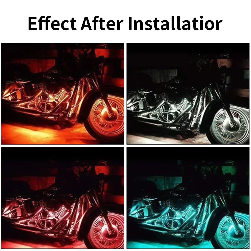 Motorcycle LED Lights - RGB Underglow Kit App Remote