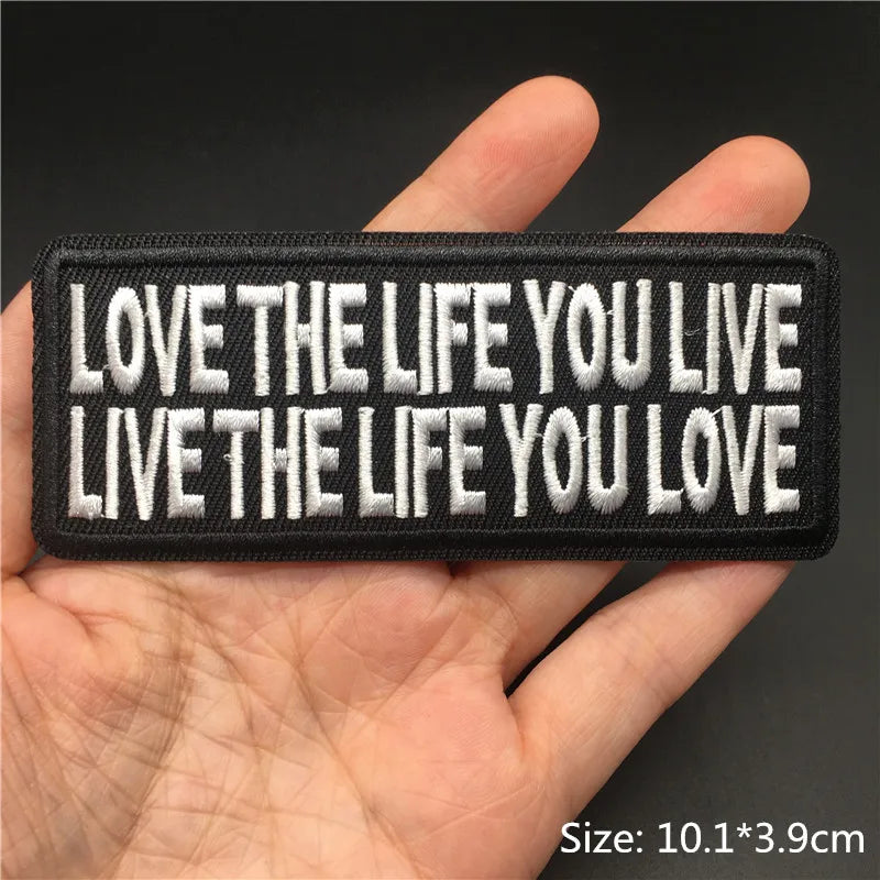 Alr™ Embroidered Iron-On Patch, Love The Life You Live