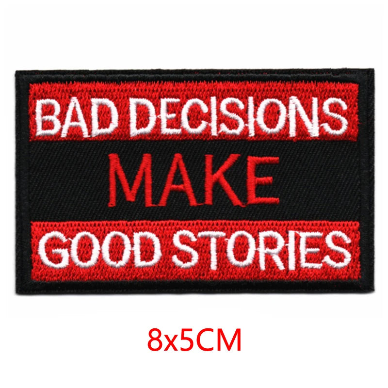 Alr™ Embroidered Iron-On Patch, Bad Decisions